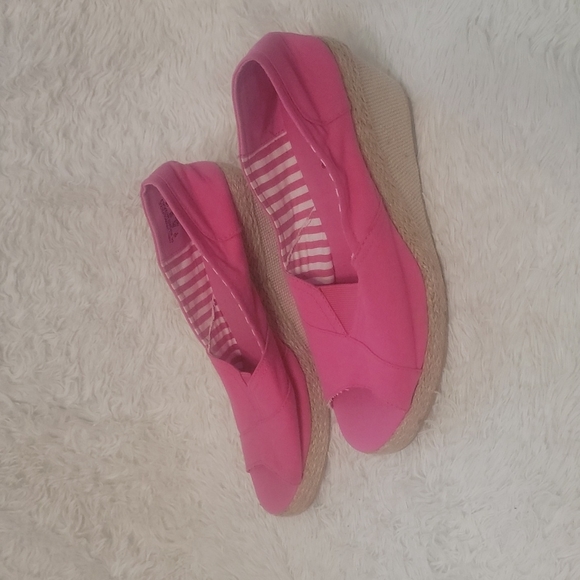 Bongo Pink Open Toe Wedges Size 9 - Picture 3 of 8